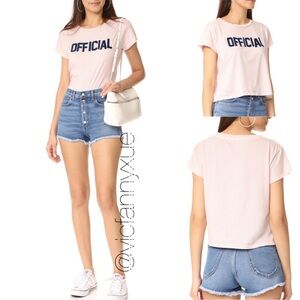 Mother nude pink cropped t shirt xs